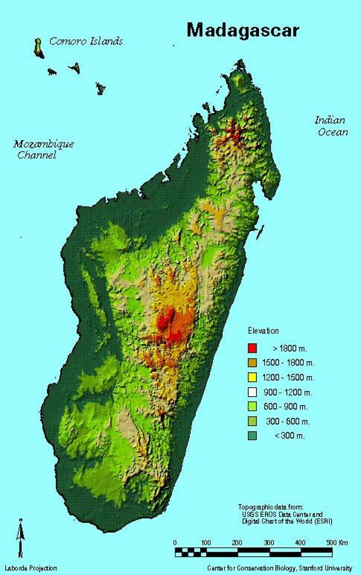 kartes Madagaskaras ģeogrāfija