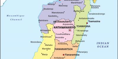 Karte politiskā karte, Madagaskaras