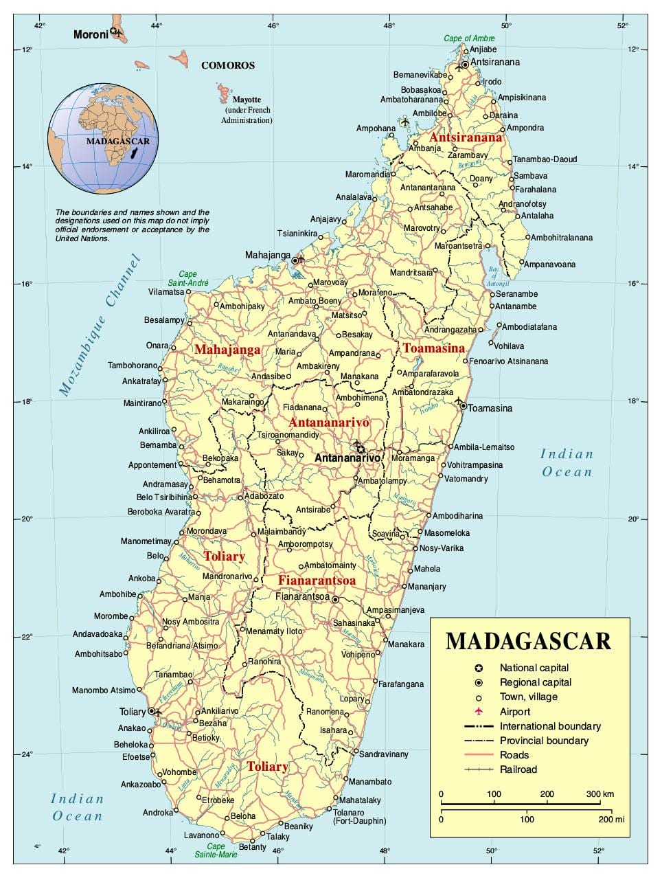 kartes Madagaskaras ceļu