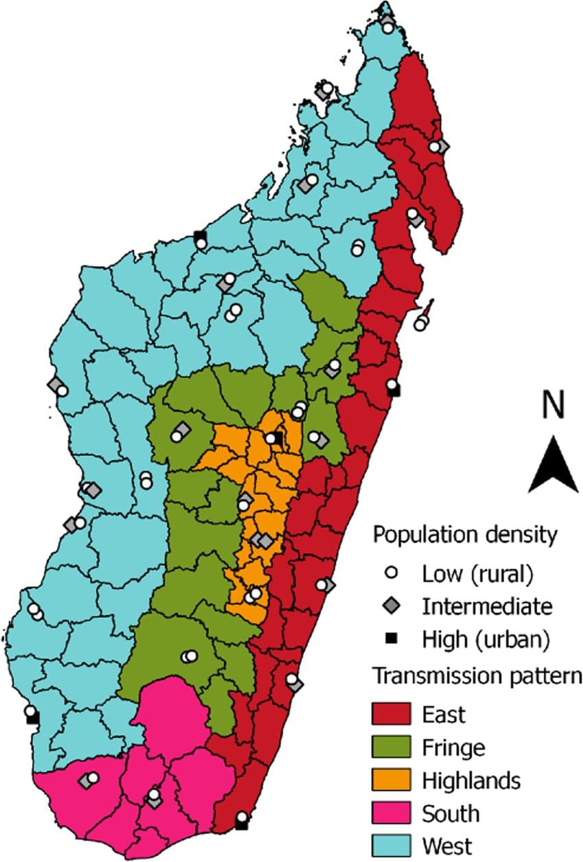 malārija Madagaskara karte