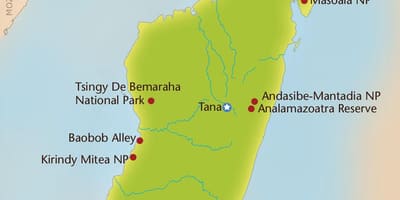 Kartes Madagaskaras kalni