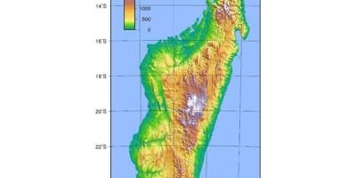 Kartes Madagaskaras pacēlums