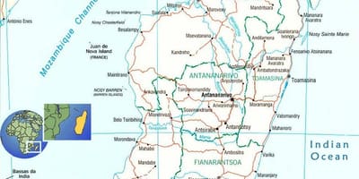 Kartes Madagaskaras upes