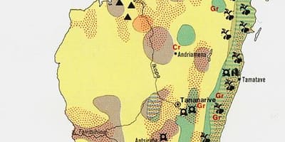 Kartes Madagaskaras dabas resursu