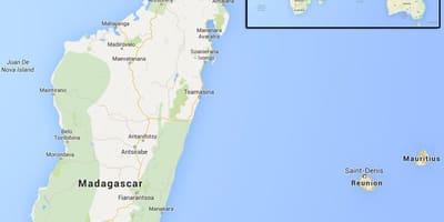 Karte salas netālu no Madagaskaras